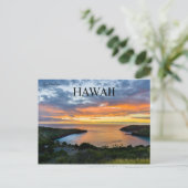 Zonsondergang bij Hanauma Bay Hawaii Briefkaart (Staand voorkant)