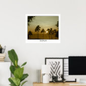 Zonsondergang bij Hapuna Beach, Hawaï Poster (Thuiskantoor)