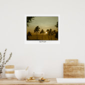 Zonsondergang bij Hapuna Beach, Hawaï Poster (Keuken)