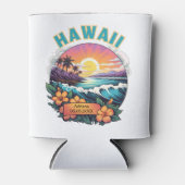 Zonsondergang bij Hawaii Beach Mountains Tropical  Blikjeskoeler (Voorkant)