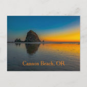 Zonsondergang bij Haystack Rock op Cannon Beach, O Briefkaart (Voorkant)