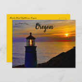 Zonsondergang bij Heceta Head Lighthouse Oregon Briefkaart (Voorkant / Achterkant)