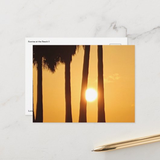 Zonsondergang bij het Beach II Briefkaart (Voorkant / Achterkant in situ)