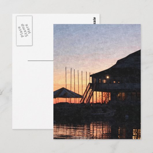 zonsondergang bij het meer, Kingston, Ontario, bij Briefkaart (Voorkant / Achterkant)