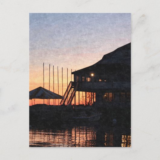 zonsondergang bij het meer, Kingston, Ontario, bij Briefkaart (Voorkant)