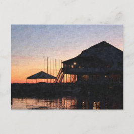 zonsondergang bij het meer, Kingston, Ontario, bij Briefkaart