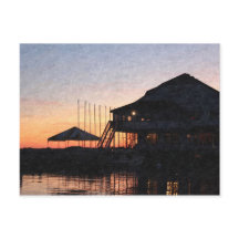 zonsondergang bij het meer, Kingston, Ontario, in