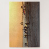 Zonsondergang bij het oceaanstrand legpuzzel (Verticaal)