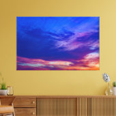 zonsondergang bij het strand 3 verpakt canvas (Insitu (Woonkamer))