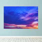 zonsondergang bij het strand 3 verpakt canvas (Insitu (Houten vloer))