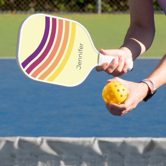 Zonsondergang bij het strand Kleurrijke Abstracte Pickleball Paddle (Insitu)