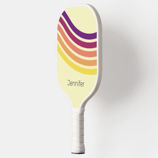 Zonsondergang bij het strand Kleurrijke Abstracte Pickleball Paddle (Links)