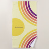 Zonsondergang bij het strand Kleurrijke Abstracte Strandlaken (Voorkant)