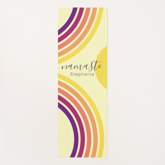 Zonsondergang bij het strand Kleurrijke Abstracte Yogamat (Voorkant)