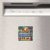 Zonsondergang bij het strand magneet (Insitu (Vaatwasser))