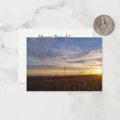 Zonsondergang bij het strand notitiekaartje (Voorkant / Achterkant in situ)