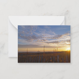 Zonsondergang bij het strand notitiekaartje