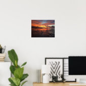 Zonsondergang bij het Strand Poster (Thuiskantoor)