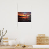 Zonsondergang bij het Strand Poster (Keuken)