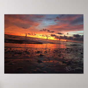 Zonsondergang bij het Strand Poster
