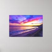 zonsondergang bij het strand verpakt canvas (Voorkant)