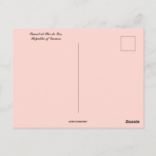 Zonsondergang bij Iles de los Republic of Guinea Briefkaart (Achterkant)