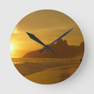 Zonsondergang bij Ipanema Beach Brazilië Ronde Klok