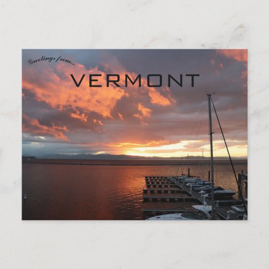 Zonsondergang bij Lake Champlain Vermont Briefkaart (Voorkant)