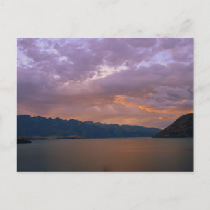 Zonsondergang bij Lake Wakatipu, Queenstown, NZ Briefkaart