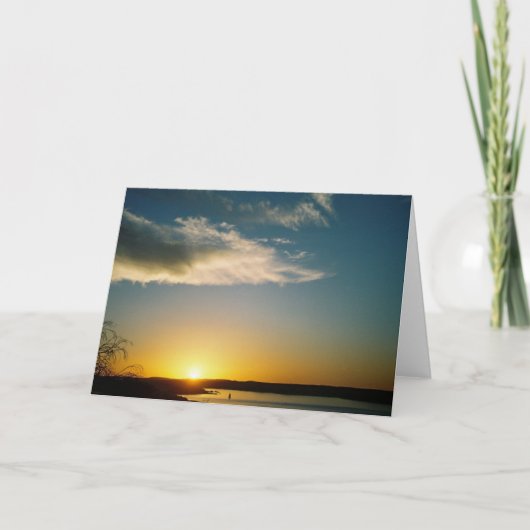 Zonsondergang bij Meer Travis - de Kaarten van de (Voorkant)