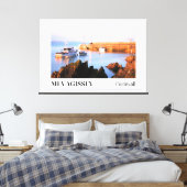 Zonsondergang bij Mevagissey Harbour, Cornwall Canvas Afdruk (Insitu (Slaapkamer))