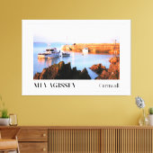 Zonsondergang bij Mevagissey Harbour, Cornwall Canvas Afdruk (Insitu (Woonkamer))