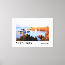 Zonsondergang bij Mevagissey Harbour, Cornwall Canvas Afdruk