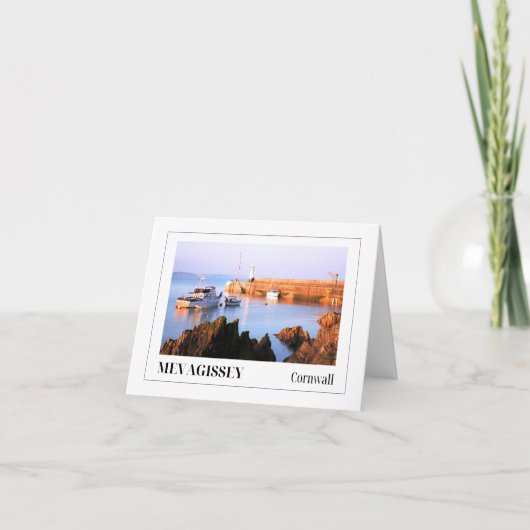 Zonsondergang bij Mevagissey Harbour, Cornwall Kaart (Voorkant)