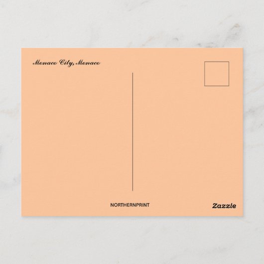 Zonsondergang bij Monaco City Briefkaart (Achterkant)