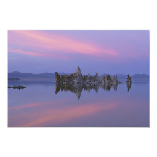 Zonsondergang bij Mono Lake, CA. Foto Afdruk (Voorkant)