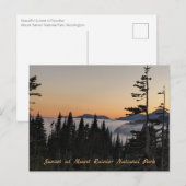 Zonsondergang bij Mount Rainier-aanslag Briefkaart (Voorkant / Achterkant)