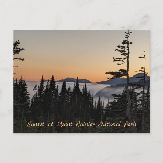 Zonsondergang bij Mount Rainier-aanslag Briefkaart (Voorkant)