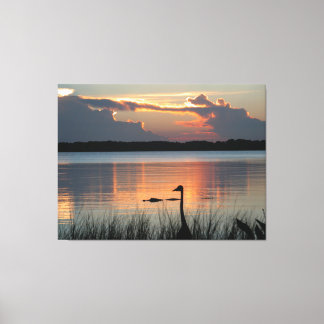 Zonsondergang bij Mt Dora, Florida Canvas Afdruk