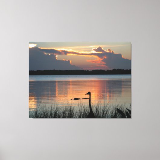 Zonsondergang bij Mt Dora, Florida Canvas Afdruk (Voorkant)