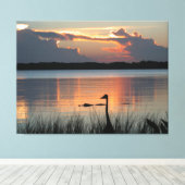 Zonsondergang bij Mt Dora, Florida Canvas Afdruk (Insitu (Houten vloer))