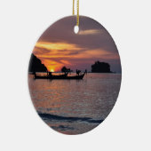 Zonsondergang bij Nai Yang Beach, Phuket, Thailand Keramisch Ornament (Rechts)
