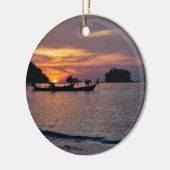 Zonsondergang bij Nai Yang Beach, Phuket, Thailand Keramisch Ornament (Links)