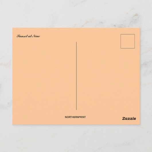 Zonsondergang bij Niue Briefkaart (Achterkant)