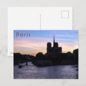 Zonsondergang bij Notre Dame de Paris Briefkaart (Voorkant / Achterkant)