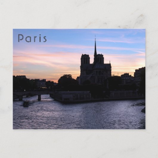 Zonsondergang bij Notre Dame de Paris Briefkaart (Voorkant)