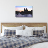 Zonsondergang bij Notre Dame de Paris Canvas Afdruk (Insitu (Slaapkamer))