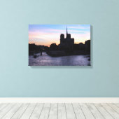 Zonsondergang bij Notre Dame de Paris Canvas Afdruk (Insitu (Houten vloer))