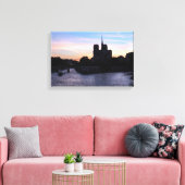 Zonsondergang bij Notre Dame de Paris Canvas Afdruk (Insitu (Woonkamer))