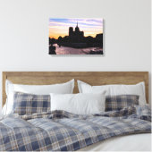 Zonsondergang bij Notre Dame de Paris Canvas Afdruk (Insitu (Slaapkamer))